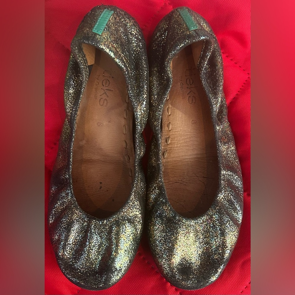 Tieks By Gavrieli Love Struck Ballet Flats Slip On Shoes Metallic Bronze Size 6